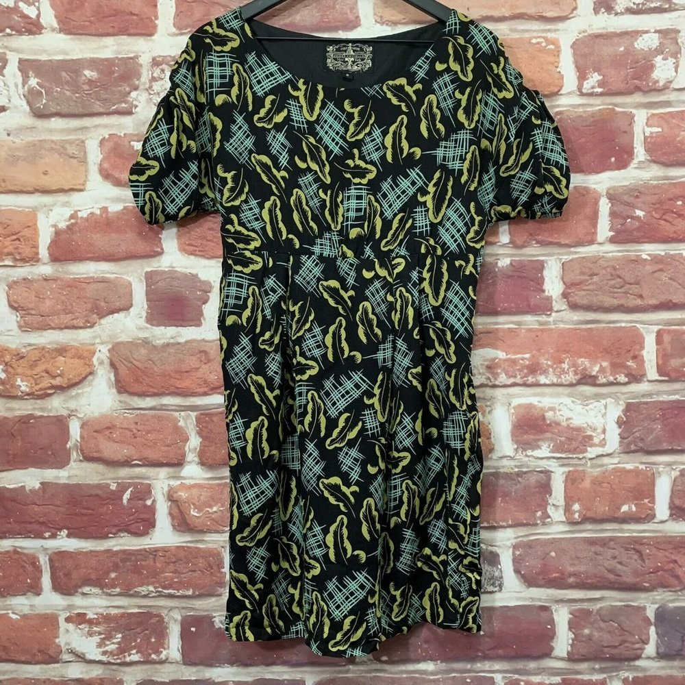 Anthropologie James Coviello Women’s Black Multicolor Abstract Silk Dress